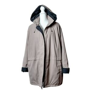 Bromley Sport Tan Brown Hooded Jacket Coat Size Large